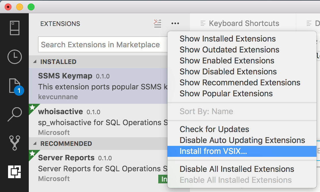 install extension