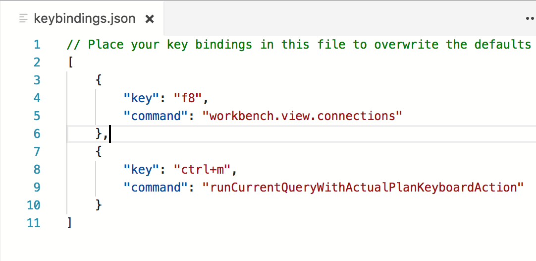 keybindings.json extension