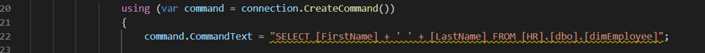 Sample C# code segment detail