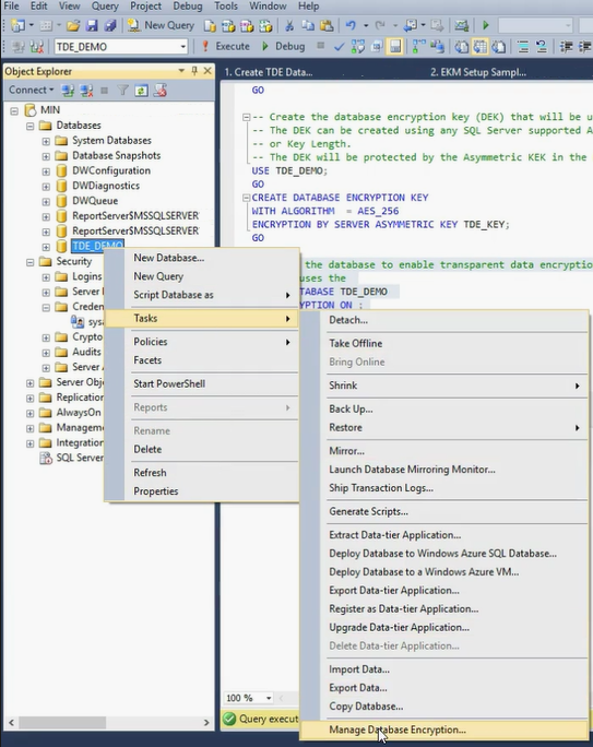ekm-tde-object-explorer