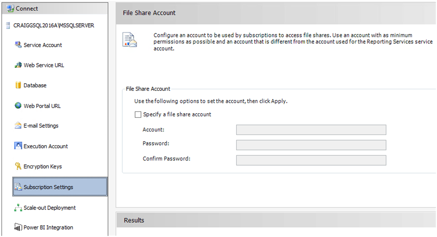Reporting Services Configuration tool