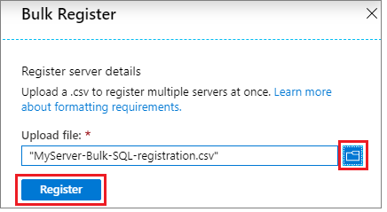 Upload CSV file to register multiple instances of SQL Server