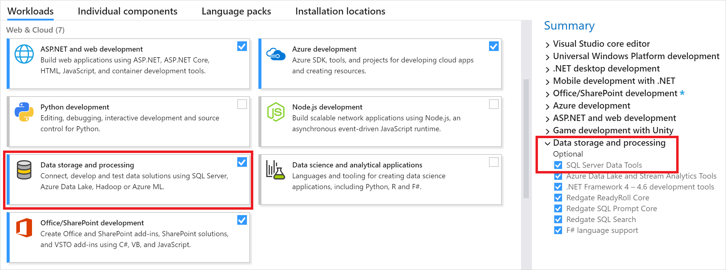 Data storage and processing workload