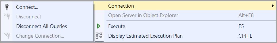 Context menu options