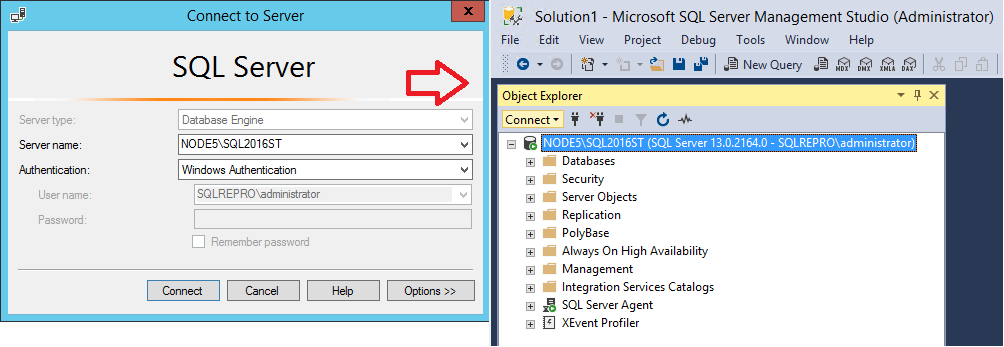 Connecting to an on-premises server