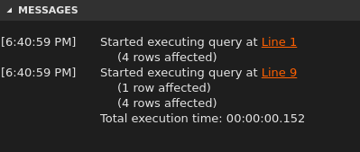 Create database messages