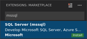 Install the mssql extension
