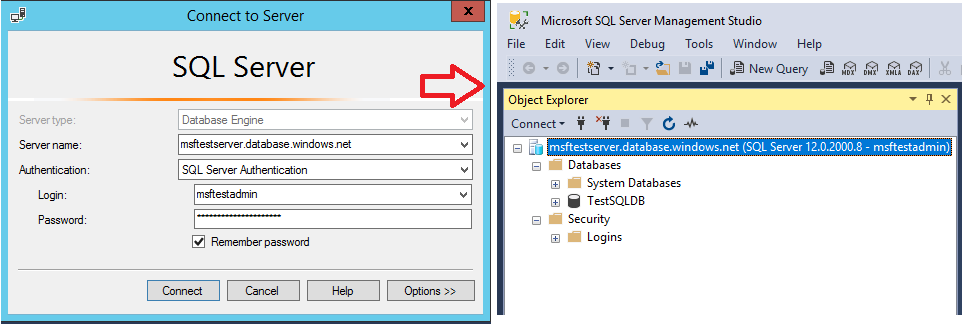 Connecting to a SQL Azure DB