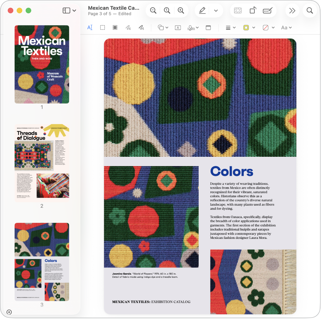 PDF dokument s otevřenými anotačními nástroji.