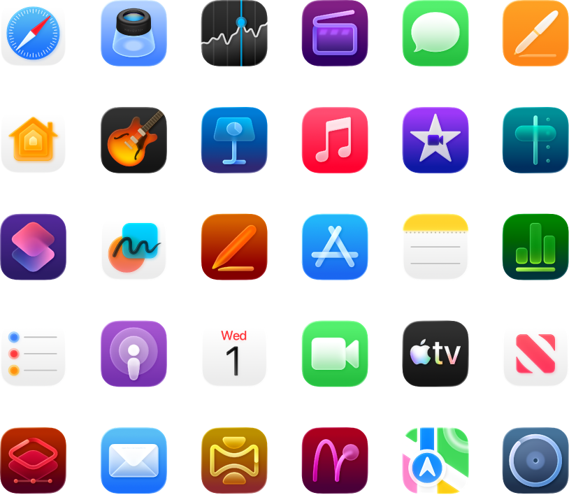 Symboler for apps, der følger med din MacBook Neo,