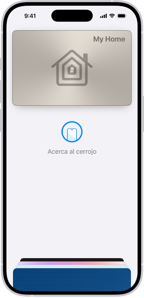 Una llave de casa en la app Wallet.