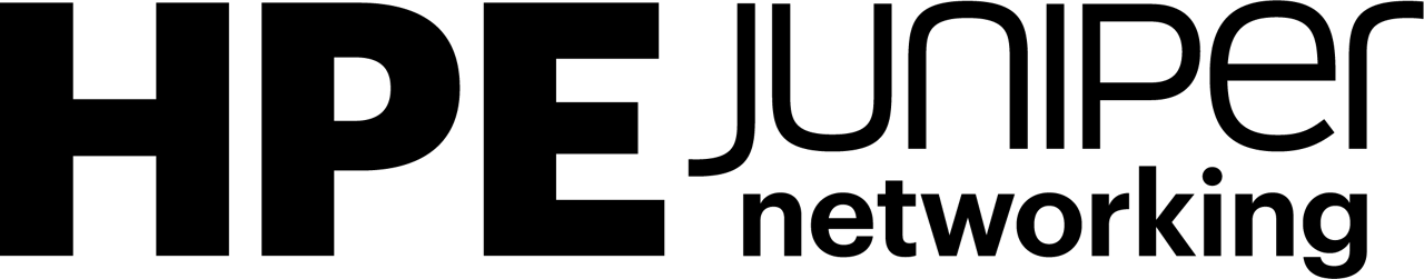 HPE Juniper Networking logo in black font