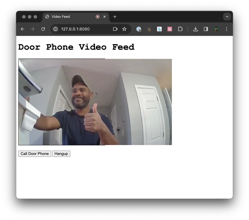 Video feed from a Fanvil unit