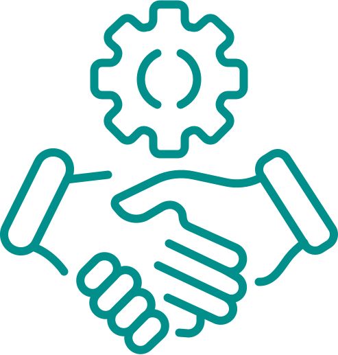 icon, general service, handshake and wheel