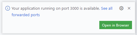 Port forwarding "toast" notification