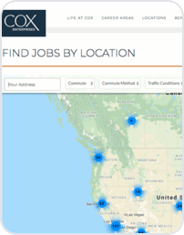 Map inset with 'Find jobs by location' header