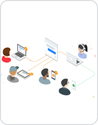 Dibujo en el que se muestra una conversación basada en IA con Contact Center AI